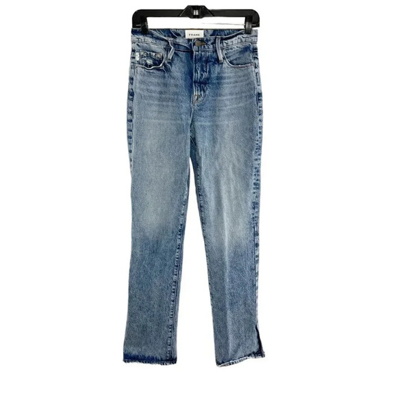Frame Le Drew High Rise Bootcut Jeans in Cascade Blue Women's Waist Size 24 - Picture 1 of 9